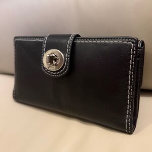 Vintage Coach Hampton Wallet with Turn Lock Black Leather Tags Inside